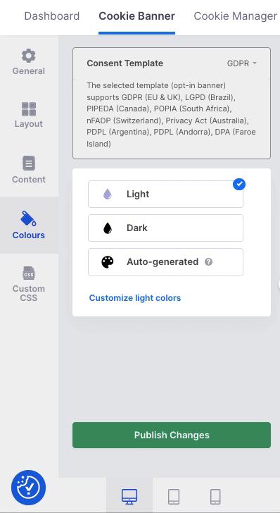 Colors options