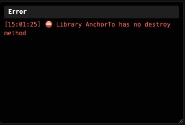 debug errors panels