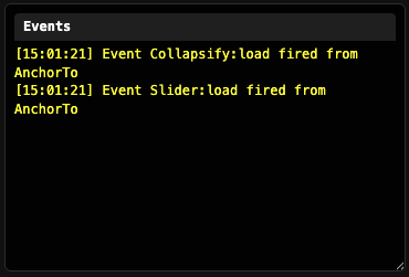 debug events panels