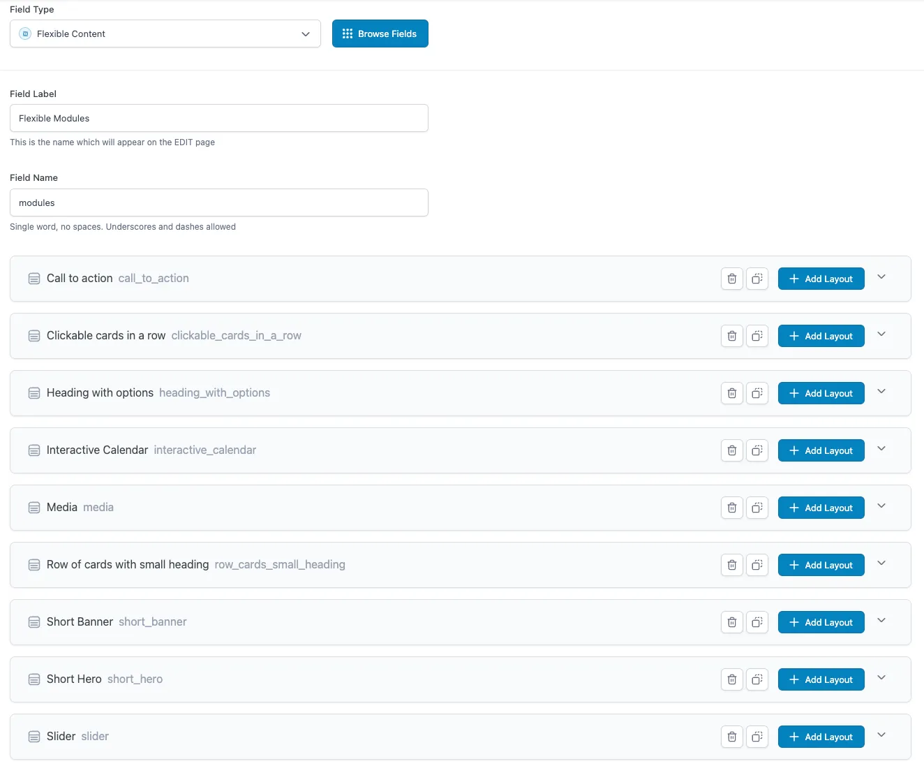 ACF Screenshot